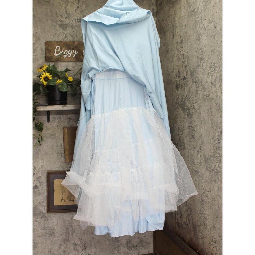 Ieena by Mac Duggal Womens Crepe A-Line Ball Gown Pockets Dress Powder Blue 12 - Picture 3 of 13